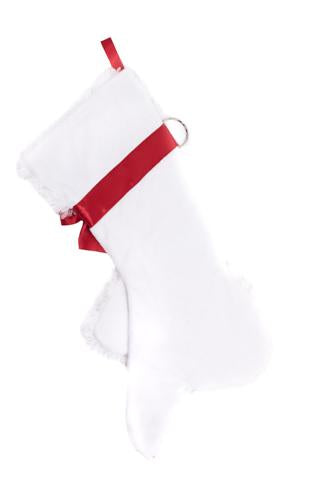 This White Poodle shaped dog Christmas stocking is the perfect gift for stuffing toys and treats into to spoil your fur baby for Christmas, or whatever holiday you celebrate!